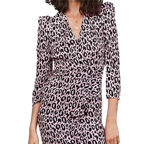 Maje Ripanta Leopard Print Dress Size 34 - Picture 2 of 7